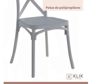 Pack 4 Sillas de Terraza o Comedor Crossback Danubio - Gris
