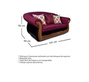 Living Con Resorte Estructural 9 Cuerpos 4+3+1+1 Grand Búfalo Mixto PU + Chenille  X