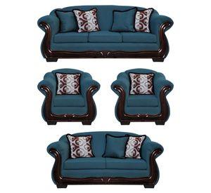 Living Con Resorte Estructural 9 Cuerpos Búfalo 4+3+1+1 Chenille