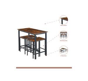 Set de comedor para cocina con pisos taburetes madera industrial