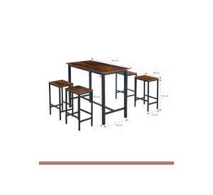 Set de comedor para cocina con pisos taburetes madera industrial