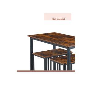 Set de comedor para cocina con pisos taburetes madera industrial