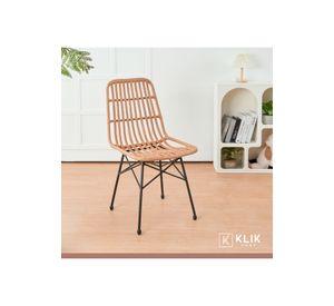 Pack de 4 Sillas de Comedor Terraza Rattan Grecia Color Madera