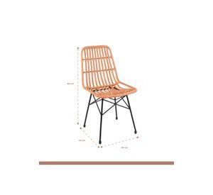 Pack de 4 Sillas de Comedor Terraza Rattan Grecia Color Madera