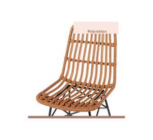 Pack de 4 Sillas de Comedor Terraza Rattan Grecia Color Madera