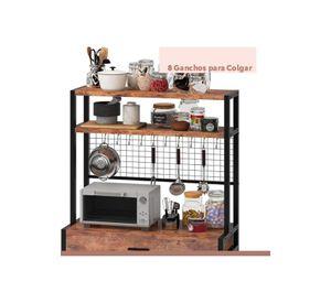 Rack organizador alto con cajón para cocina