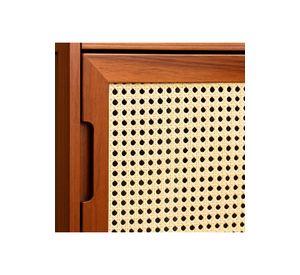 Vitrina EcoLuxe de Bambú y Ratán Sintético 4 Niveles