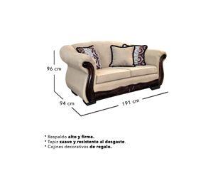 Living Con Resorte Estructural 7 Cuerpos Búfalo 4+3 Chenille
