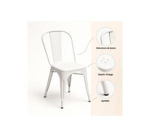 Silla Tolix de Comedor o Terraza Exterior - Blanca