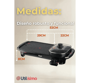 Plancha Parrillera Asador Eléctrico 2 en 1 Churrasquera
