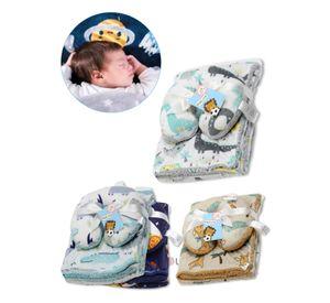 Set Manta Frazada Polar Para Bebé Niño + Cojín Para Cuello Surtidos