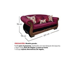 Living Con Resorte Estructural 8 Cuerpos Búfalo 4+3+1 Chenille+PU X