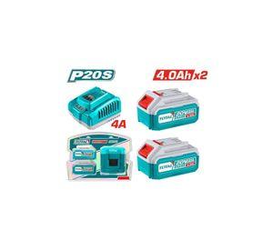 KIT TOTAL 20V 2 BATERIAS 4.0AH+CARG TFBCPK2013-7