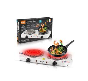 Cocina Eléctrica 2 Platos 2000W Cocinilla Portátil Color  Blanco