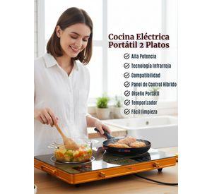 Cocina Cocinilla Eléctrica 3500w de Potencia Encimera 2 Platos Portátil