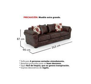 Living 6 Cuerpos 4+1+1 XL Con Resorte Estructural Grandón Envejecido