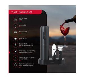Descorchador Eléctrico Set de Vino Thorben Usb Wine Set