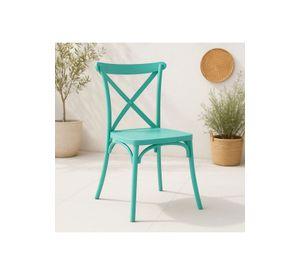 Silla Crossback Danubio de Terraza Exterior o Comedor - Menta