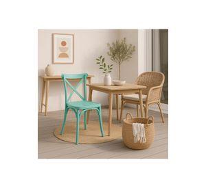 Silla Crossback Danubio de Terraza Exterior o Comedor - Menta