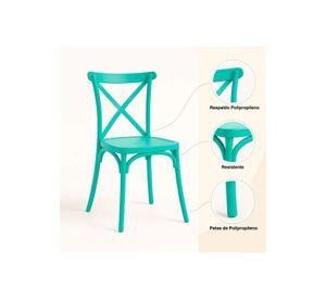 Silla Crossback Danubio de Terraza Exterior o Comedor - Menta