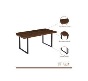 Comedor Industrial 160x90 Madera Oscura Walnut + 6 Sillas Tolix Negras