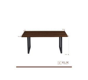Comedor Industrial 160x90 Madera Oscura Walnut + 6 Sillas Tolix Negras