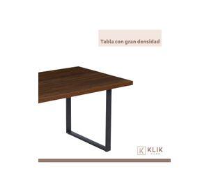 Comedor Industrial 160x90 Madera Oscura Walnut + 6 Sillas Tolix Negras