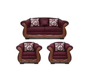 Living Con Resorte Estructural 5 Cuerpos 3+1+1 Grand Búfalo Envejecido Burdeo X Versión PREMIUM