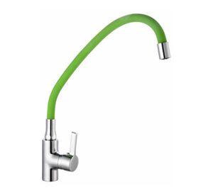 LLAVE MONOMANDO TAUMM LAVAPLATO CUELLO FLEXIBLE VERDE
