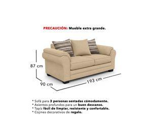 Living 7 Cuerpos 4+3 XL Con Resorte Estructural Grandón Chenille