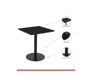 Mesa restaurant 70x70 Tubo Metal cubierta MDF + 4 Sillas Master Negras