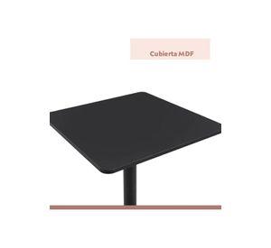 Mesa restaurant 70x70 Tubo Metal cubierta MDF + 4 Sillas Master Negras