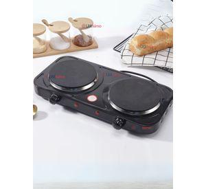 Cocina Eléctrica 2 Platos 2000w de Potencia Cocinilla Portátil Negro