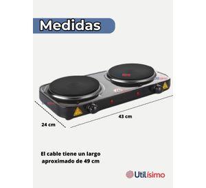 Cocina Eléctrica 2 Platos 2000w de Potencia Cocinilla Portátil Negro