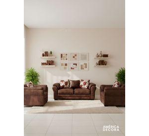 Living 5 Cuerpos 3+1+1 XL Con Resorte Estructural Grandón Envejecido