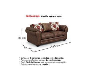 Living 5 Cuerpos 3+1+1 XL Con Resorte Estructural Grandón Envejecido