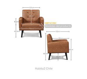 SILLON DANIELS TAPIZADO EN CUERO SINTETICO