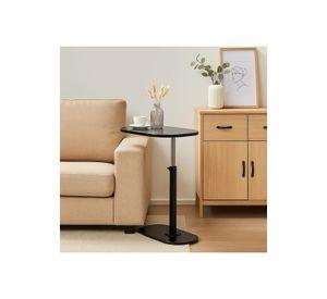Mesa de Noche Ajustable en C para Cama y Sofá - Negro