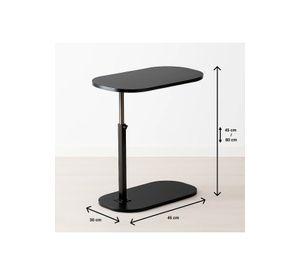 Mesa de Noche Ajustable en C para Cama y Sofá - Negro