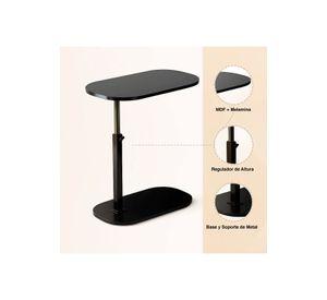 Mesa de Noche Ajustable en C para Cama y Sofá - Negro