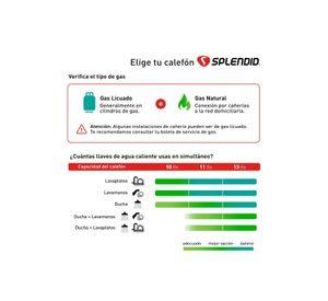 Calefont Splendid Gas Licuado Master Tiro Natural 13L.