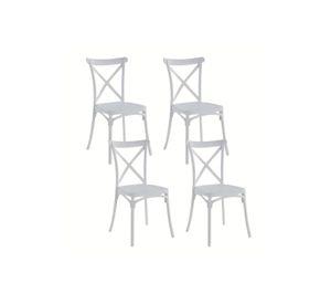 Pack 4 Sillas de Terraza o Comedor Crossback Danubio - Blancas
