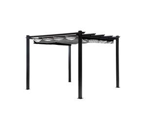 Pérgola Retráctil Gris Relan Tipo Romana Gazebo Toldo 3x3