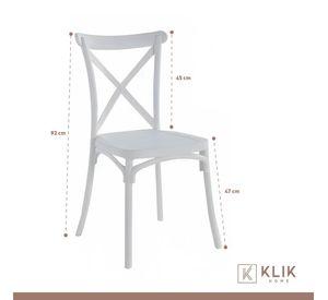 Pack 4 Sillas de Terraza o Comedor Crossback Danubio - Blancas