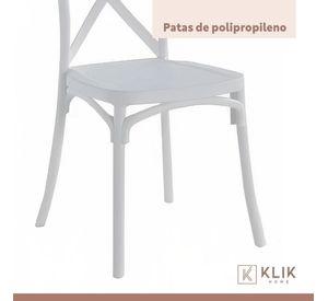 Pack 4 Sillas de Terraza o Comedor Crossback Danubio - Blancas