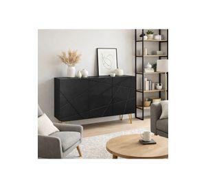 Buffet Moderno LuxLine Negro con Patas Doradas