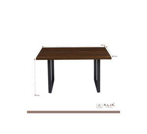 Comedor Industrial 160x90 Oscura + 6 Sillas Tolix Negras con Asiento de Madera Oscura Walnut
