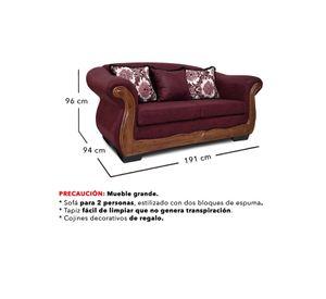 Living Con Resorte Estructural 8 Cuerpos 4+3+1 Grand Búfalo Envejecido Burdeo X Versión PREMIUM