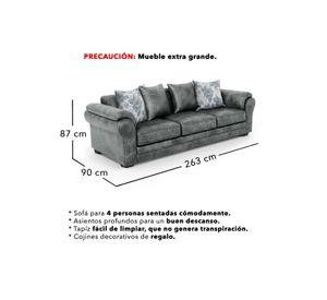 Living 9 Cuerpos 4+3+1+1 XL Con Resorte Estructural Grandón Envejecido