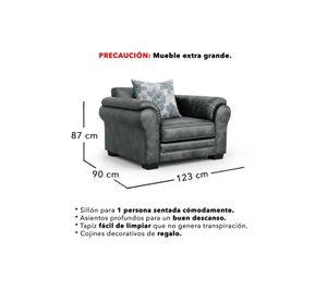 Living 9 Cuerpos 4+3+1+1 XL Con Resorte Estructural Grandón Envejecido